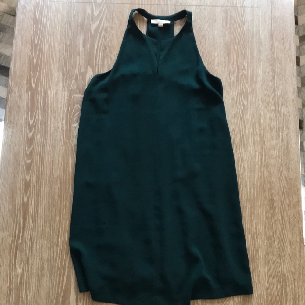 LOFT dark green halter neck dress
